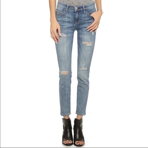 Current/Elliott Paint Splatter Stiletto Distressed Jeans 26 - Picture 14 of 14